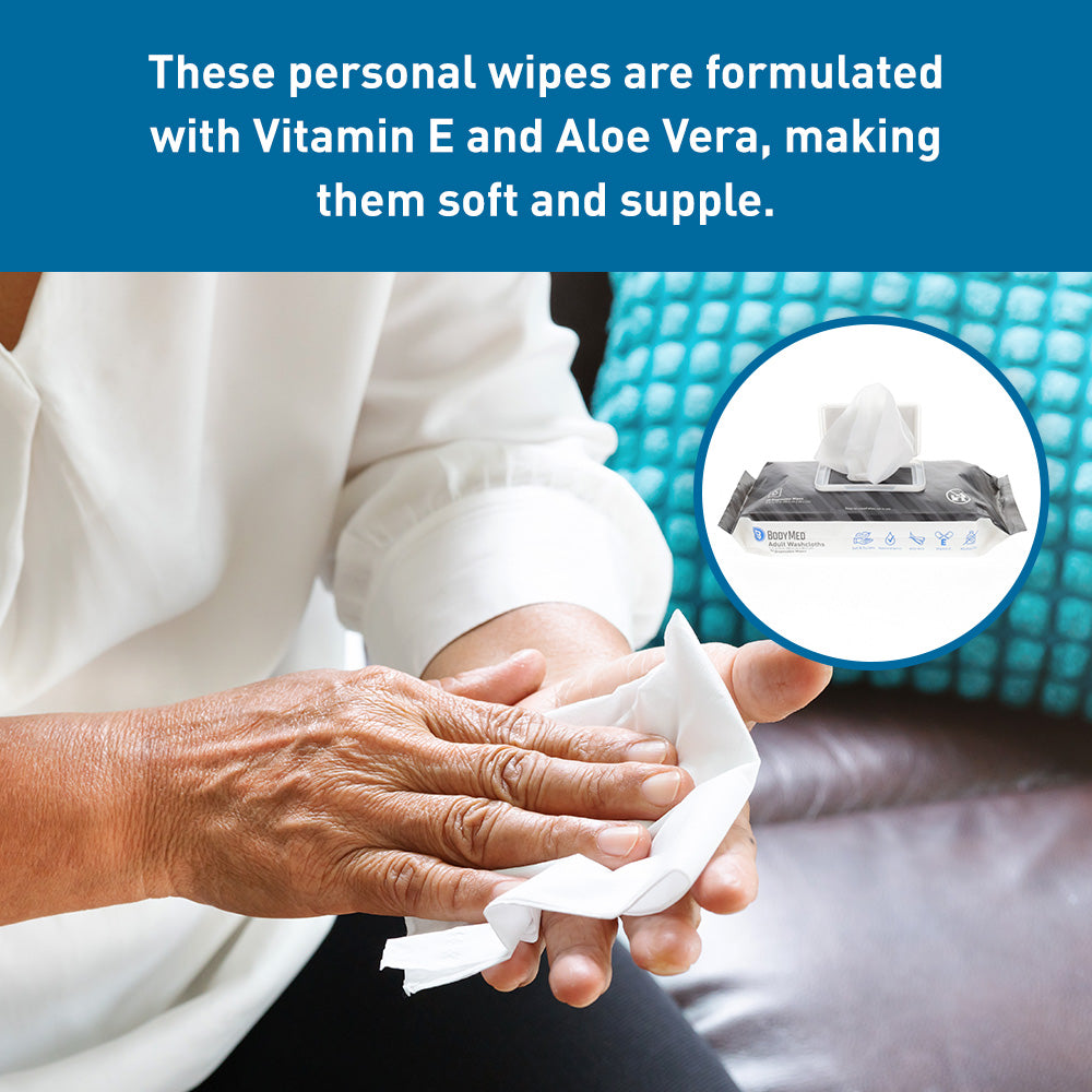 BodyMed® Adult Washcloths – Fragrance Free, 48 Count (Case of 12 Packs = 576 Wipes)