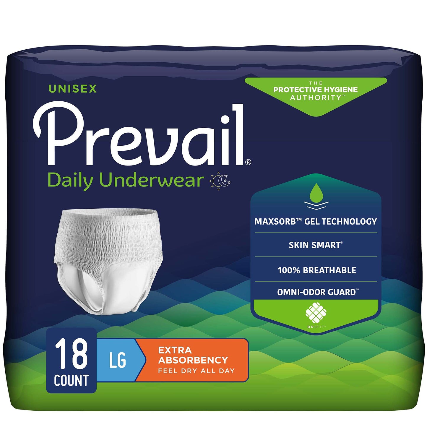 Prevail Daily Underwear – Maximum Absorbency, Unisex (Case of 4 Bags)