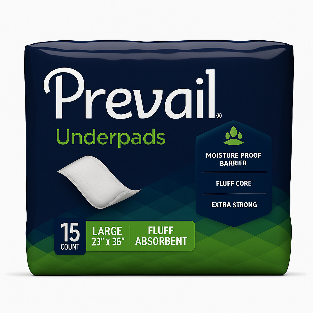 🏷️ Title  Prevail Underpads – 23" x 36", 120 Count (Case)